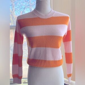 H&M Pink and Orange striped sweater M